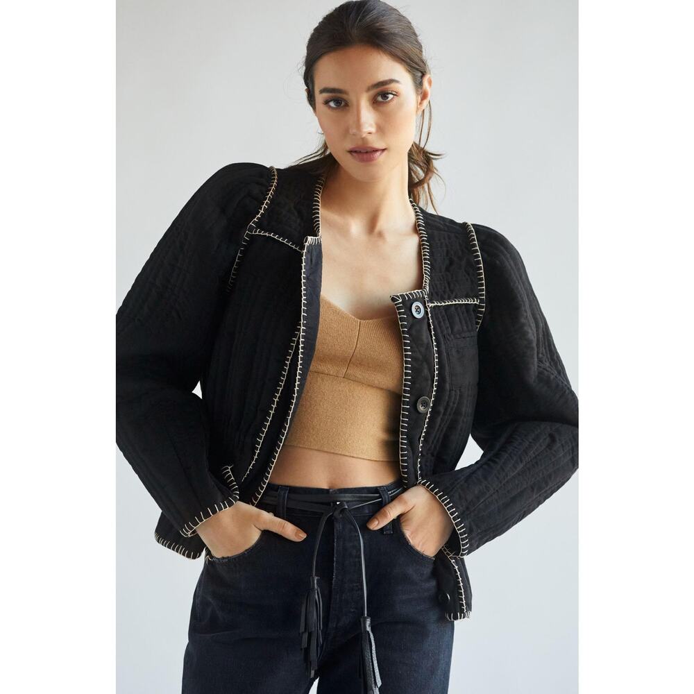 Anthropologie Quilted Puff-Sleeve Jacket - Size XL - New